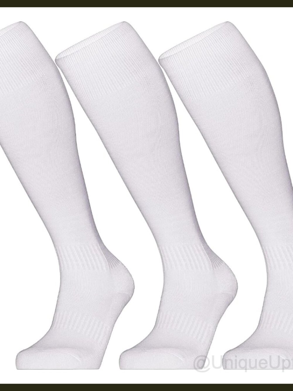 3 Pack Knee-High Athletic Socks Polyester Blend Cushioned Multi-Sport